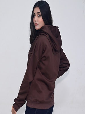 Glamorous Wuzaan Brown Oversized Hoodie with White Butterfly print, Printed Hoodie, Hoodie for Girls, Women Limited Edition