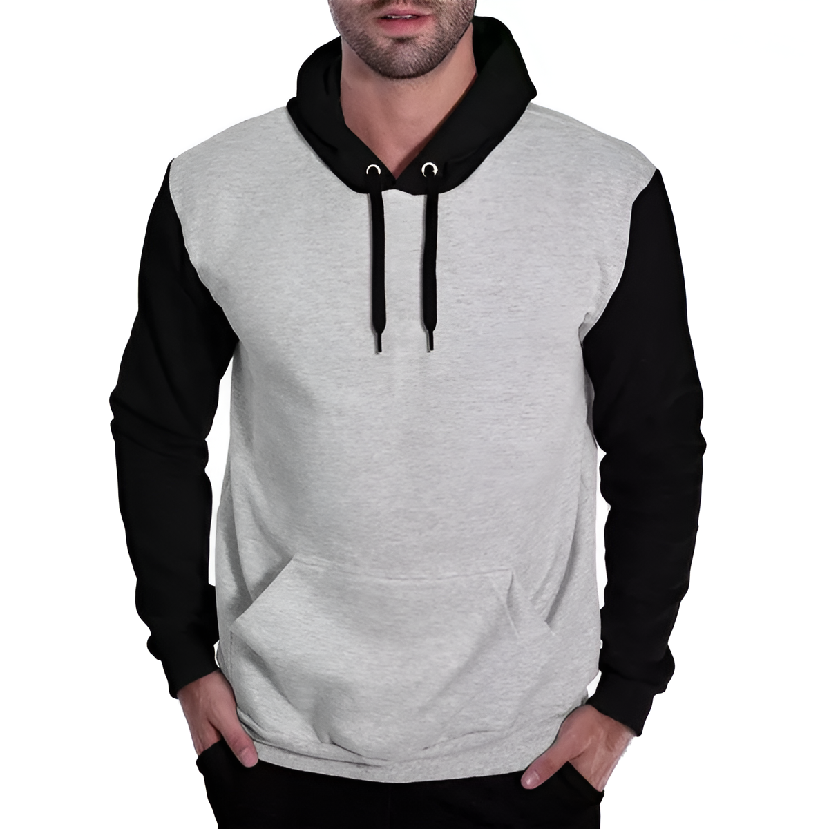 Wuzaan Light Grey Winter Hoodies for Men